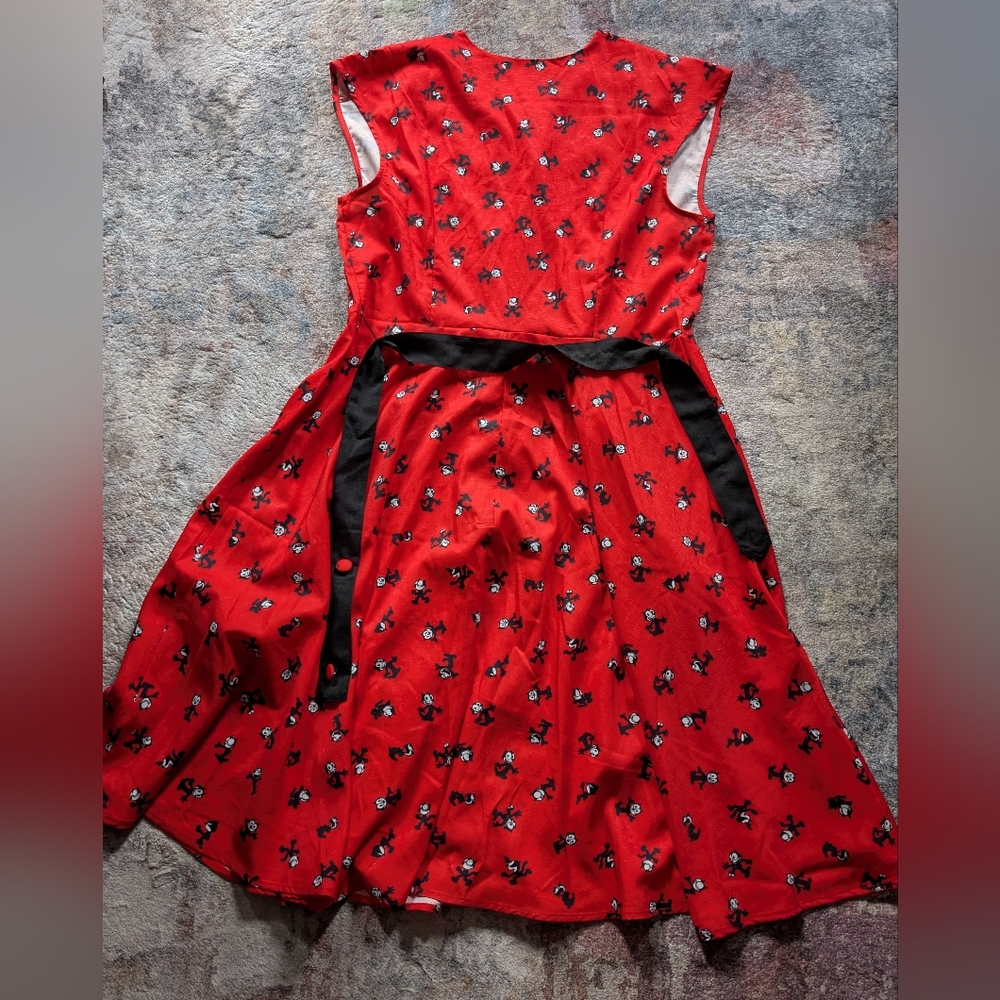 Unique Vintage Red Felix Cat Dress - Picture 2 of 3